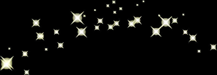 Twinkling Stars Black Background PNG Image