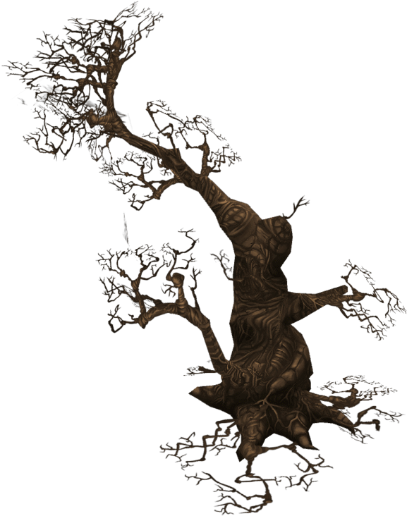 Twisted Dead Tree Silhouette PNG Image