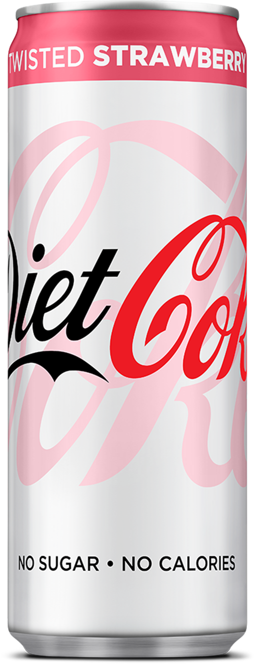 Twisted Strawberry Diet Coke Can PNG Image