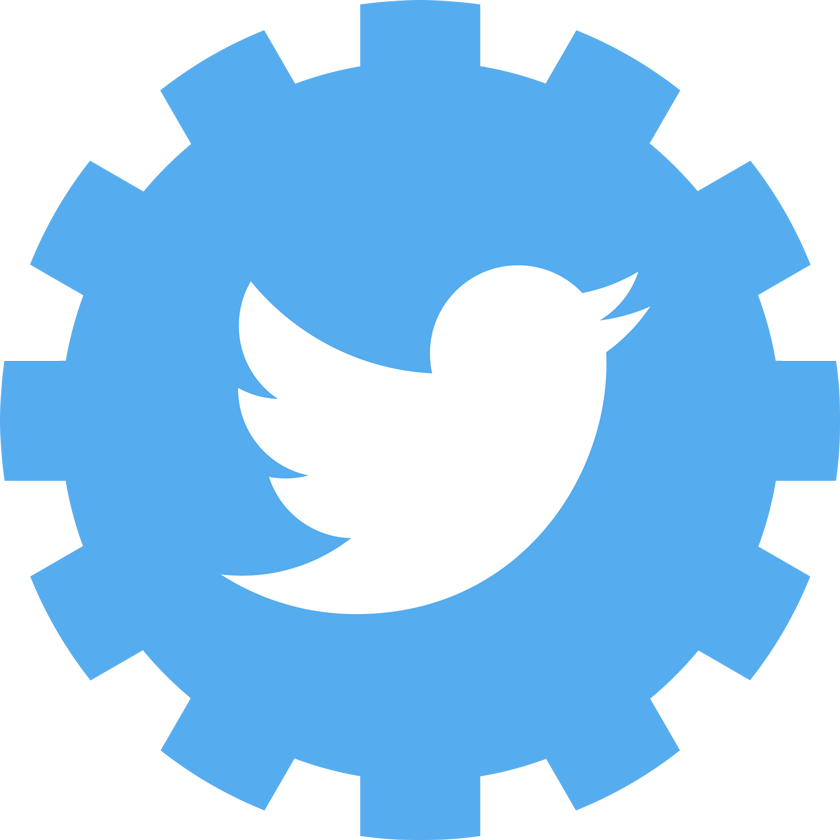 Twitter Gear Integration Concept PNG Image