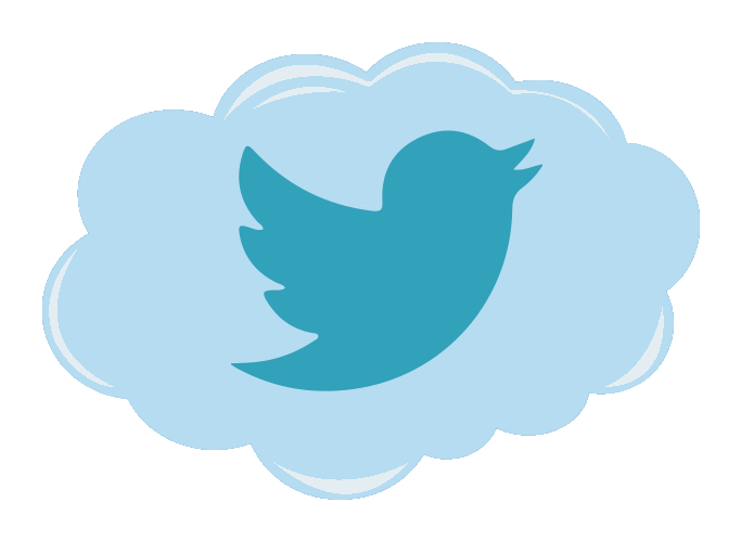 Twitter Logo Cloud Illustration PNG Image