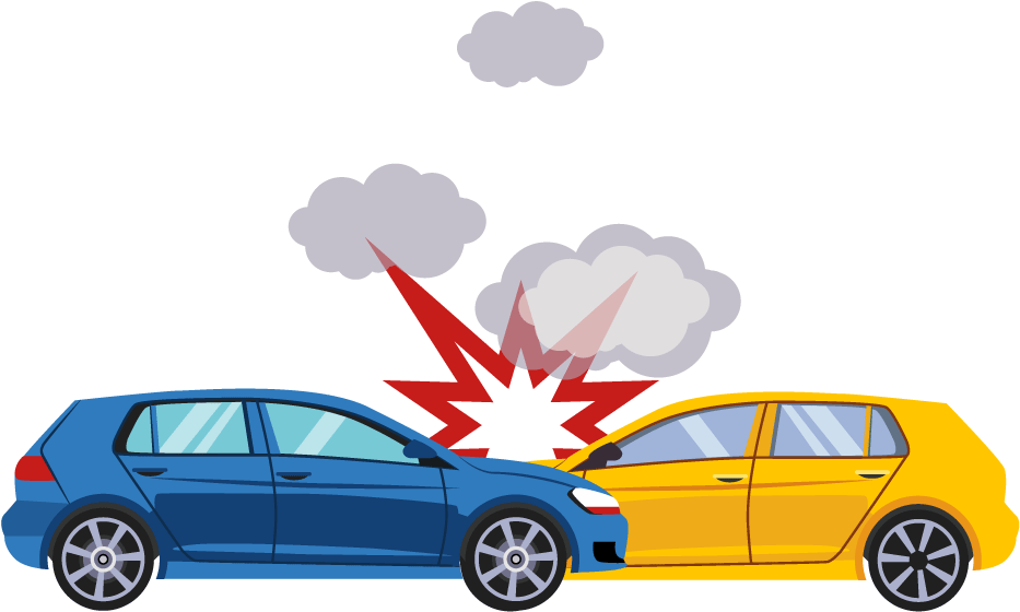 Two Cars Collision Illustration PNG Image