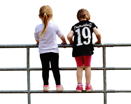 Two Girls Watching Event PNG Image