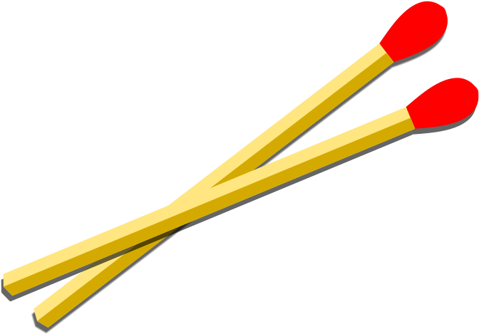 Two Matches Crossed PNG Image