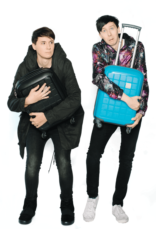 Two Men Holding Luggage PNG Image