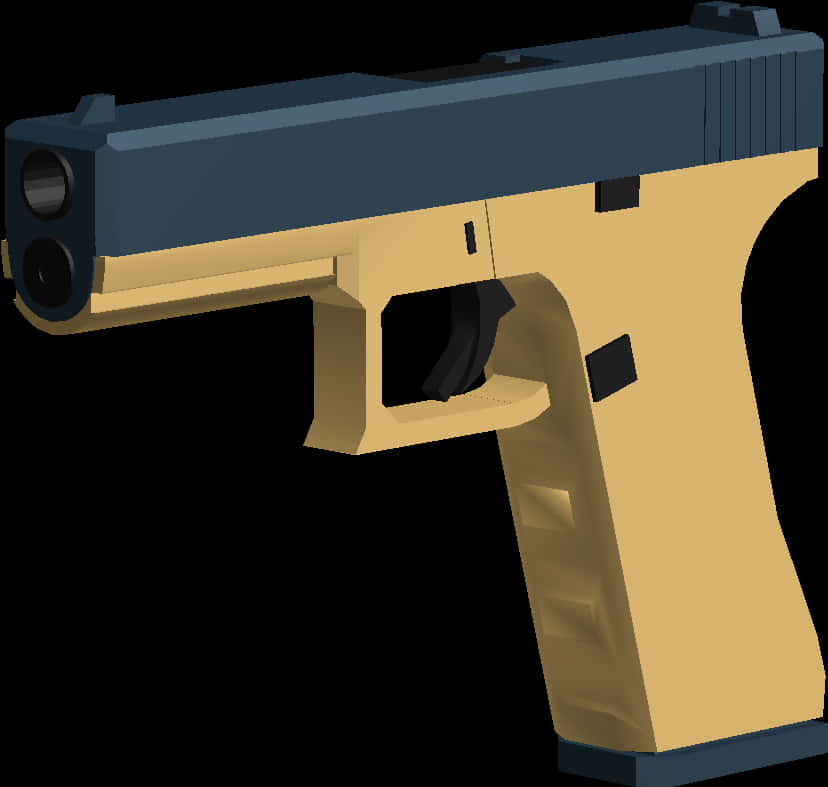 Two Tone Glock Pistol Illustration PNG Image