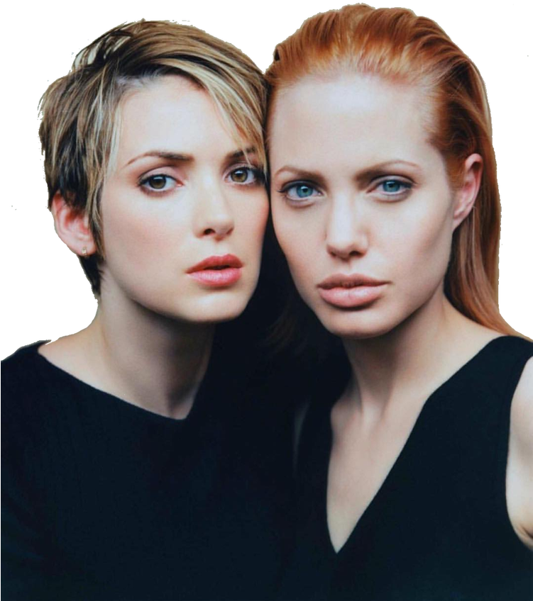 Two Women Intense Gaze PNG Image