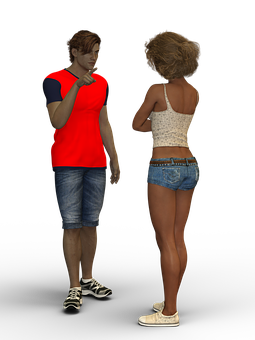 Two3 D Characters Conversation PNG Image