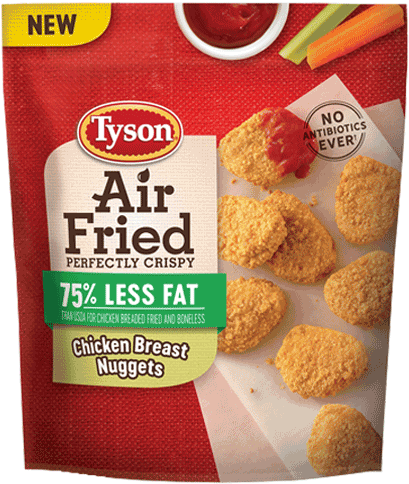 Tyson Air Fried Chicken Nuggets Packaging PNG Image