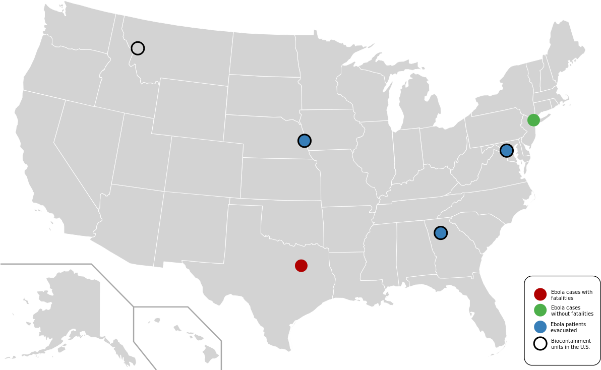 U S A Ebola Case Map PNG Image