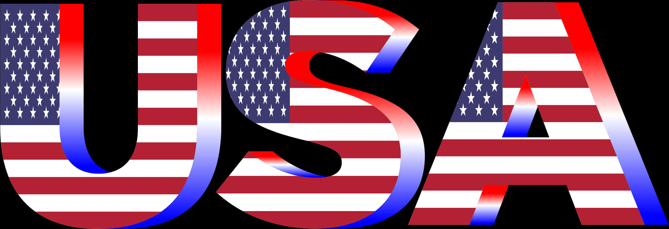 U S A Flag Lettering PNG Image