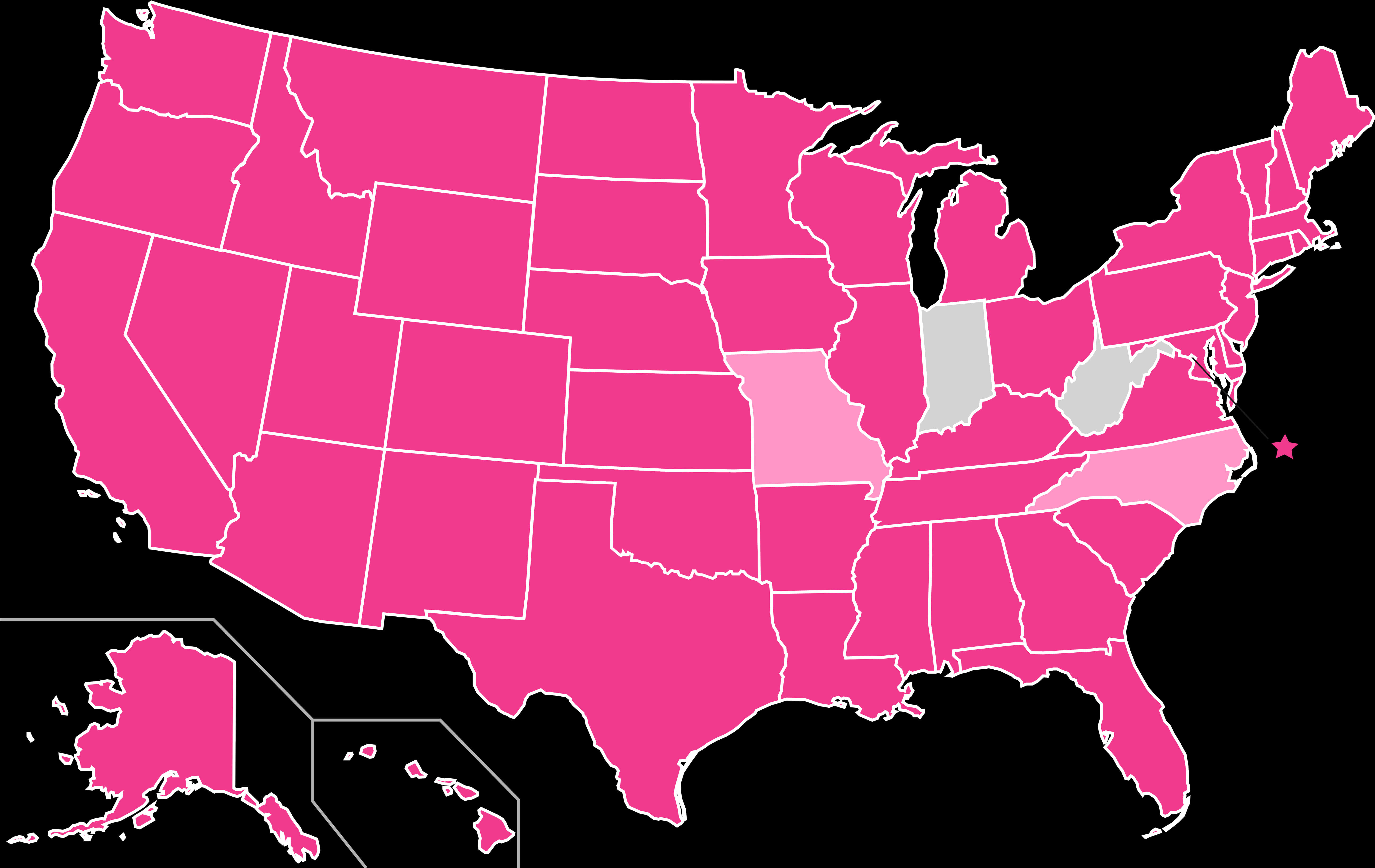 U S A Map Pinkand Black PNG Image