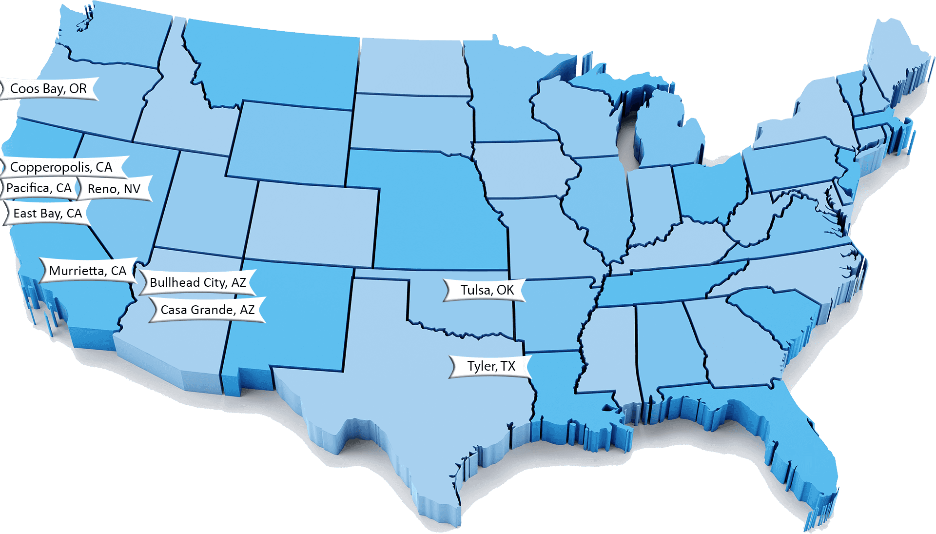 U S A Mapwith Selected Cities PNG Image