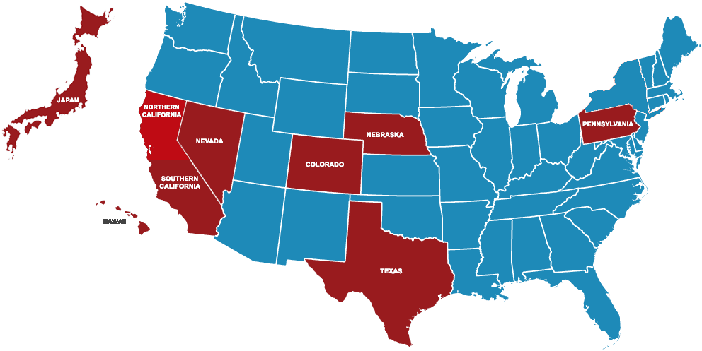 U S A Mapwith Selected States Highlighted PNG Image