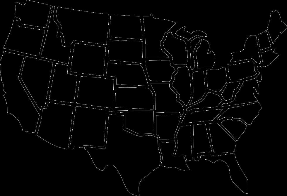 U S A Outline Map PNG Image