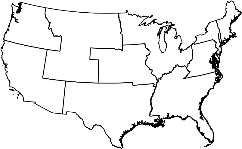 U S A Outline Map PNG Image