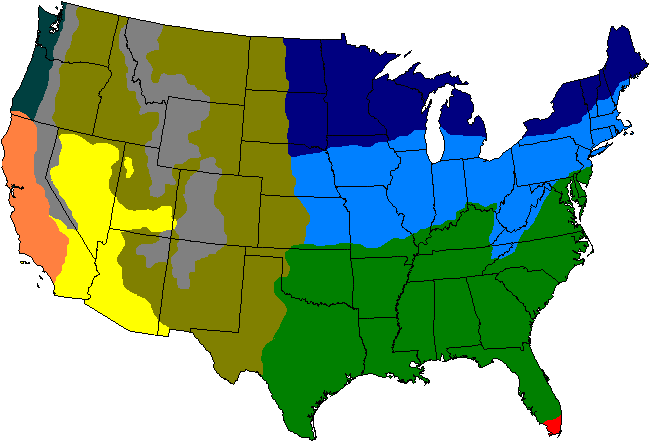 U S Climate Zones Map PNG Image