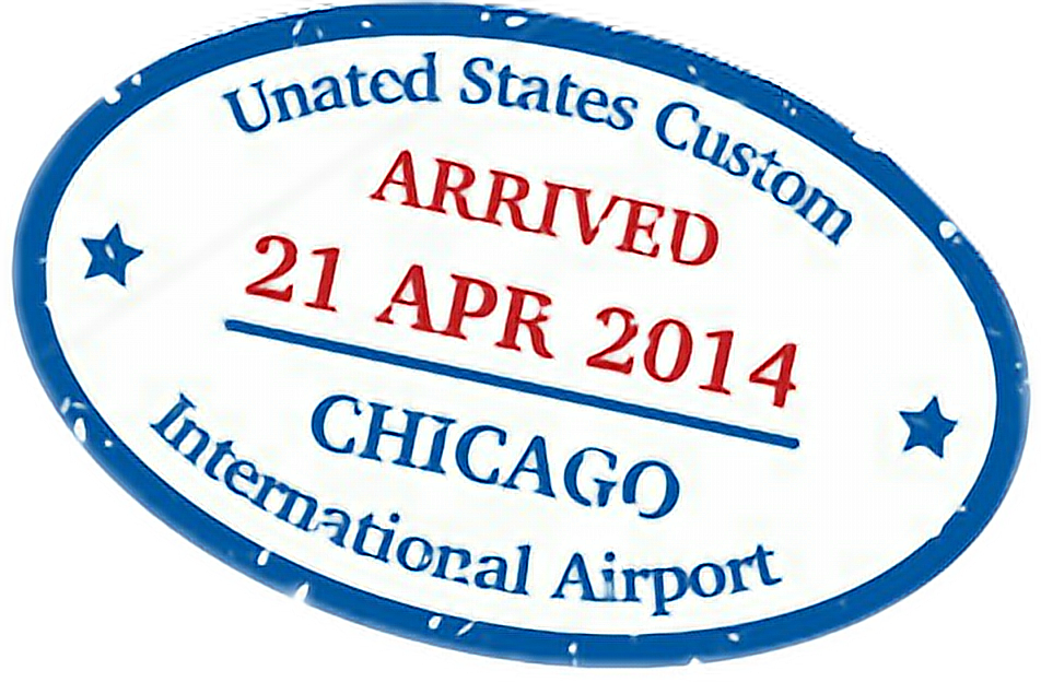 U S Customs Chicago Arrival Stamp2014 PNG Image