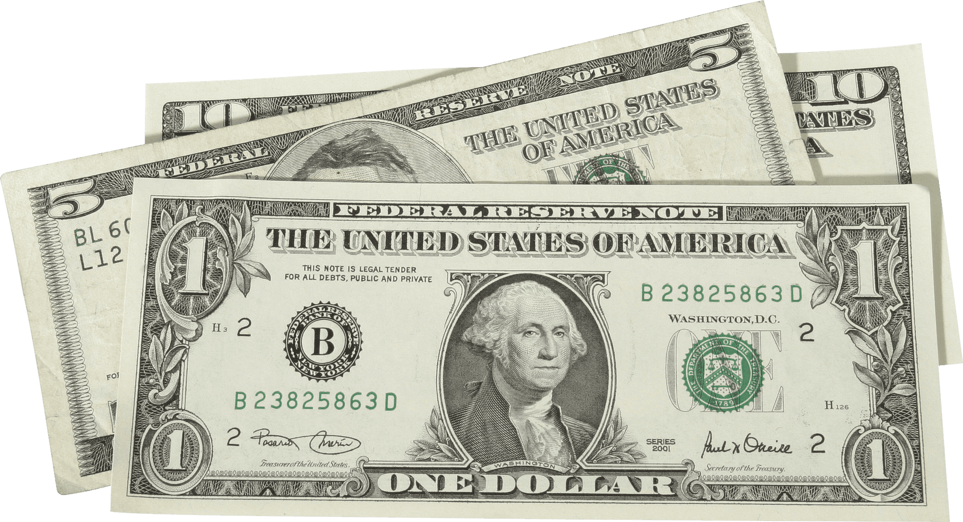 U S Dollar Bills Denominations PNG Image