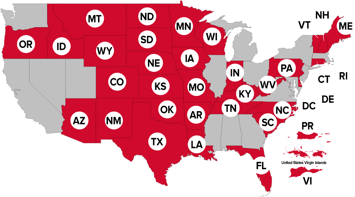 U S Lottery Participation Map PNG Image