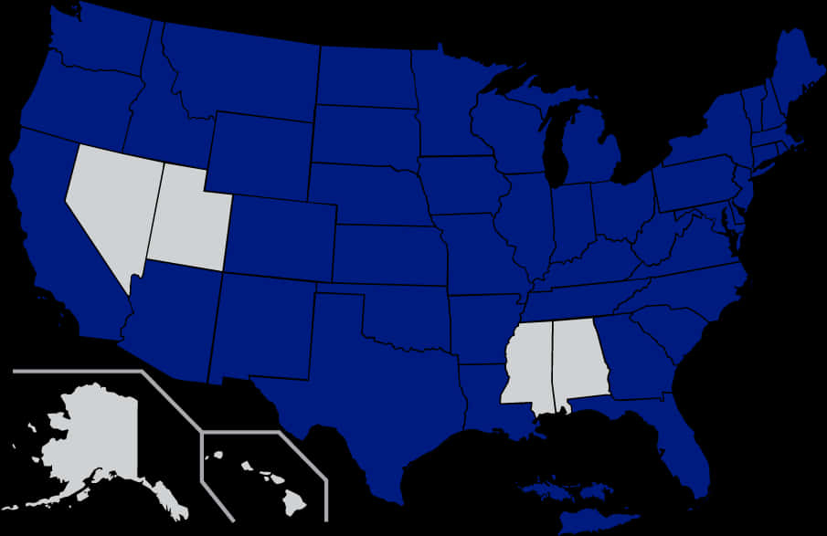 U S Map Highlighted States PNG Image