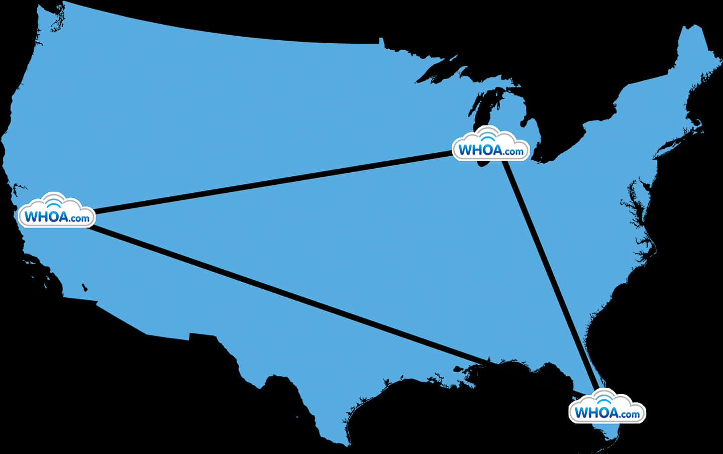 U S Map W H O A Cloud Network Connections PNG Image