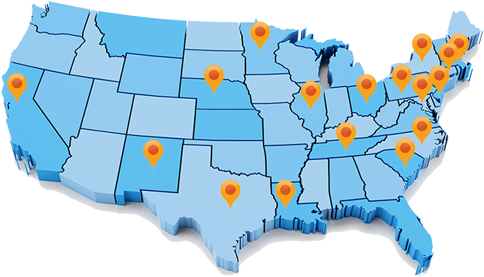 U S Mapwith Location Pins PNG Image