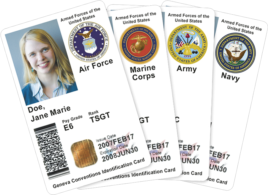 U S Military Branch I D Cards PNG Image