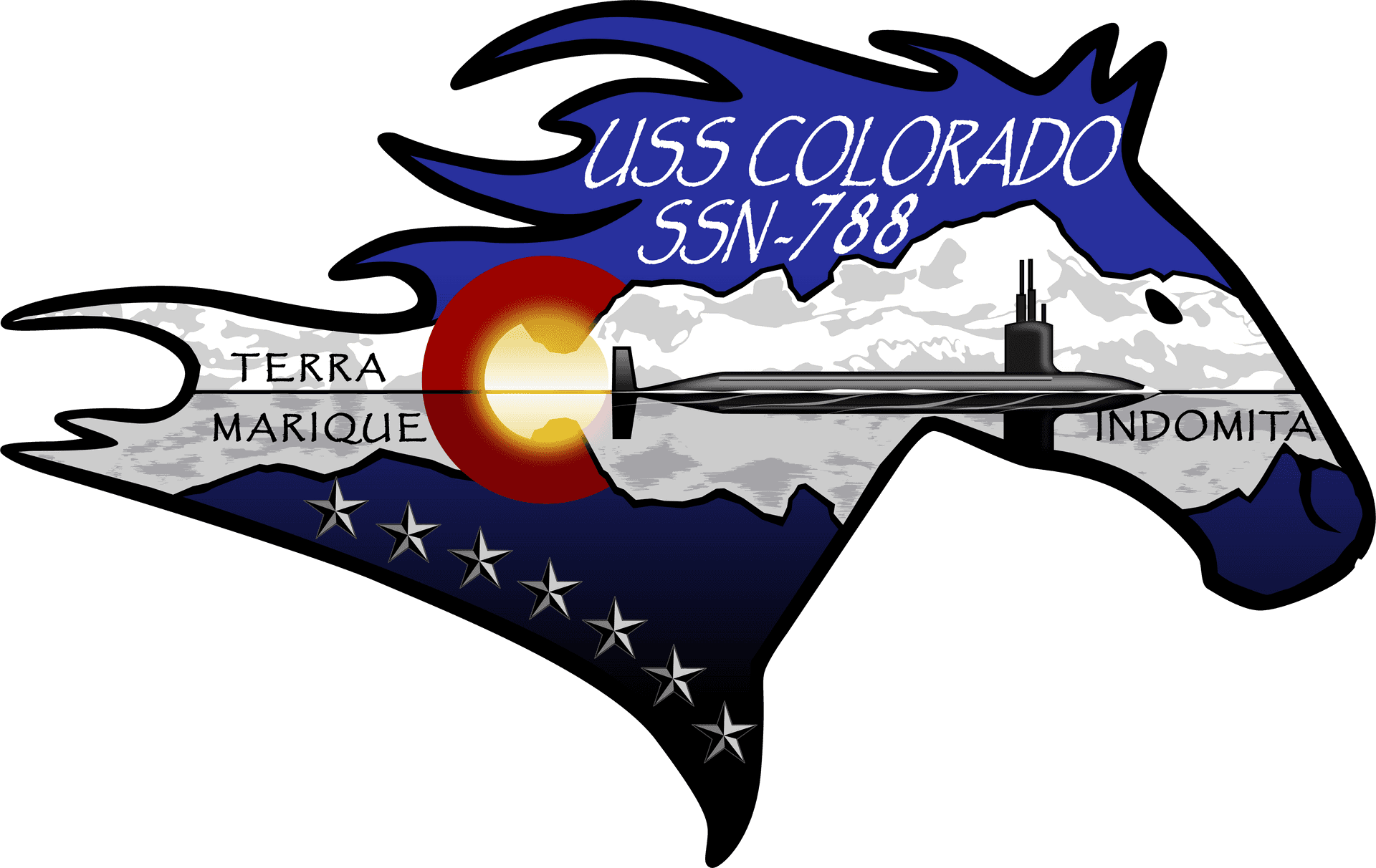 U S S Colorado S S N788 Crest PNG Image