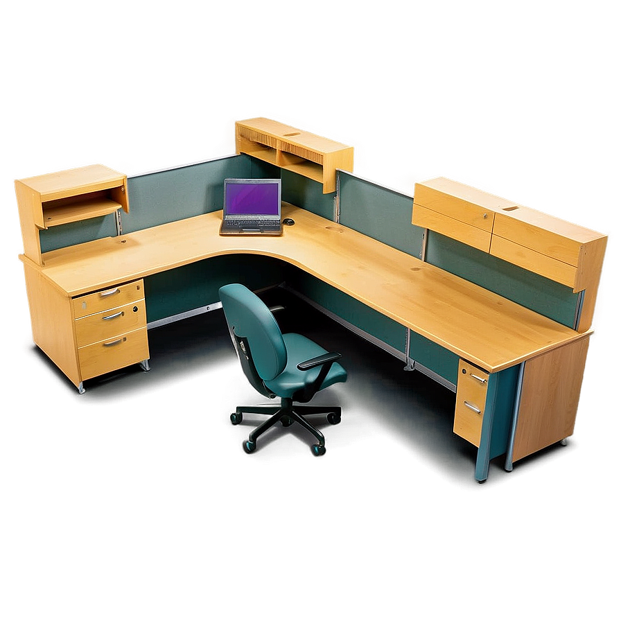 U-shaped Office Desk Png 06122024 PNG Image