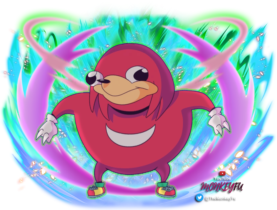 Ugandan Knuckles Energetic Pose PNG Image