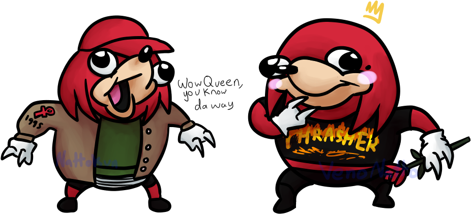 Ugandan_ Knuckles_ Queen_and_ Warrior PNG Image