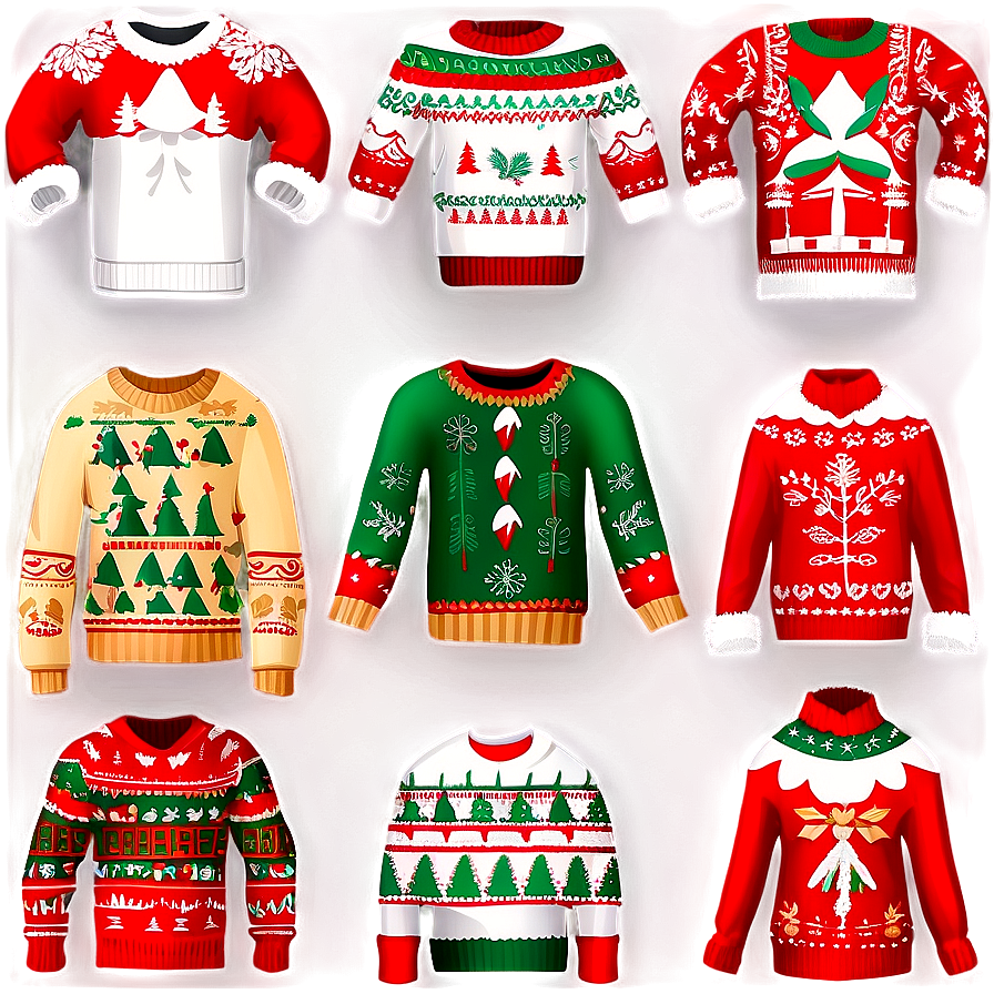 Ugly Christmas Sweater Pattern Png Iql34 PNG Image