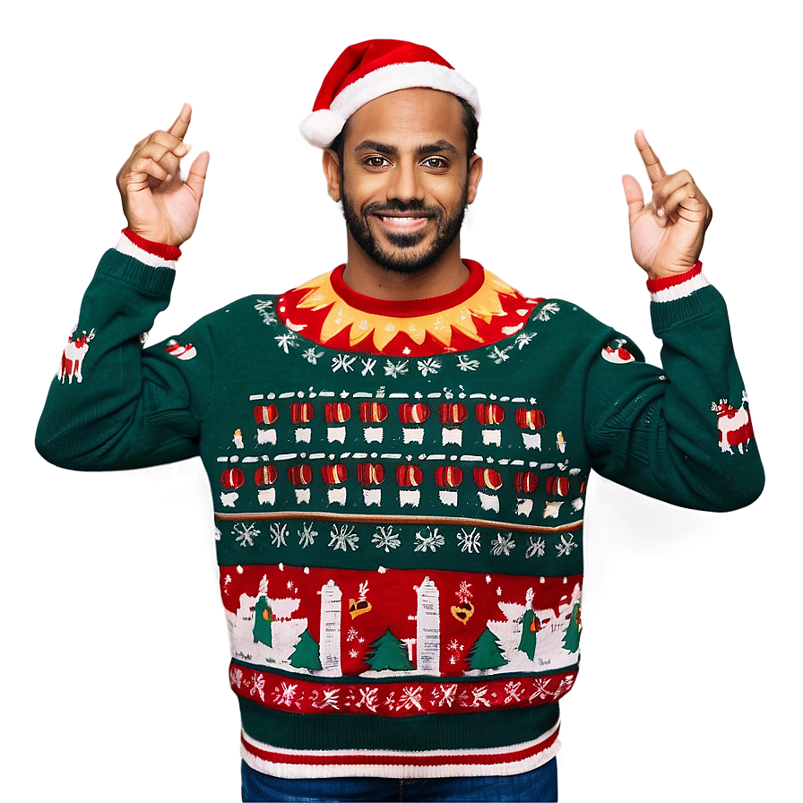 Ugly Christmas Sweater With Elves Png 57 PNG Image