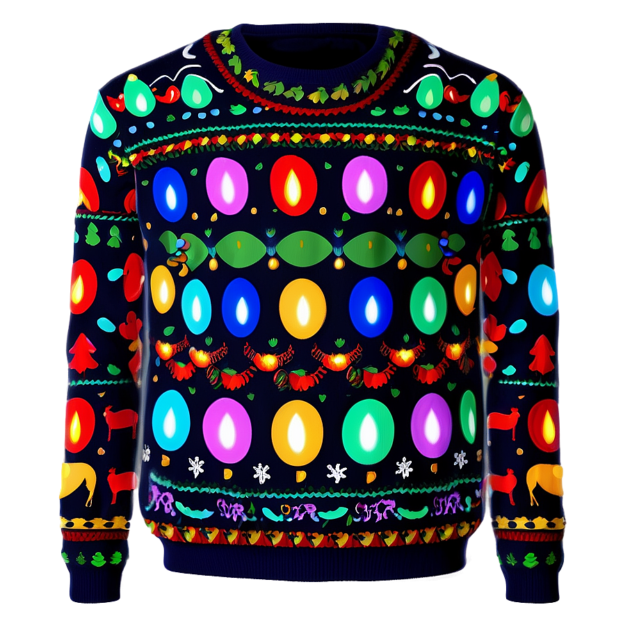 Ugly Christmas Sweater With Lights Png Xdw6 PNG Image