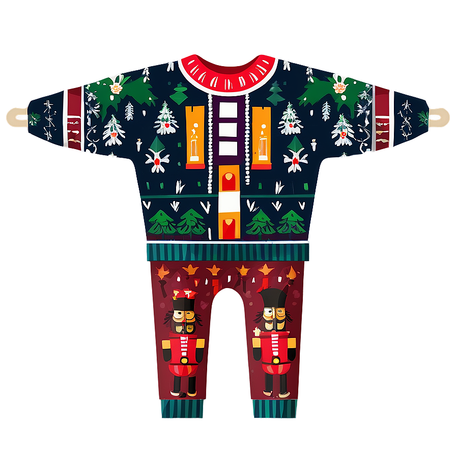 Ugly Christmas Sweater With Nutcracker Png 06122024 PNG Image