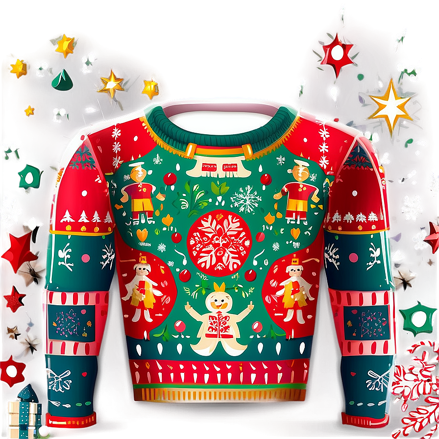 Ugly Christmas Sweater With Nutcracker Png Qgs2 PNG Image