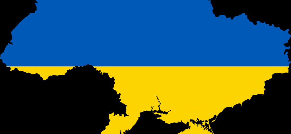 Ukraine Flag Silhouette Landscape PNG Image