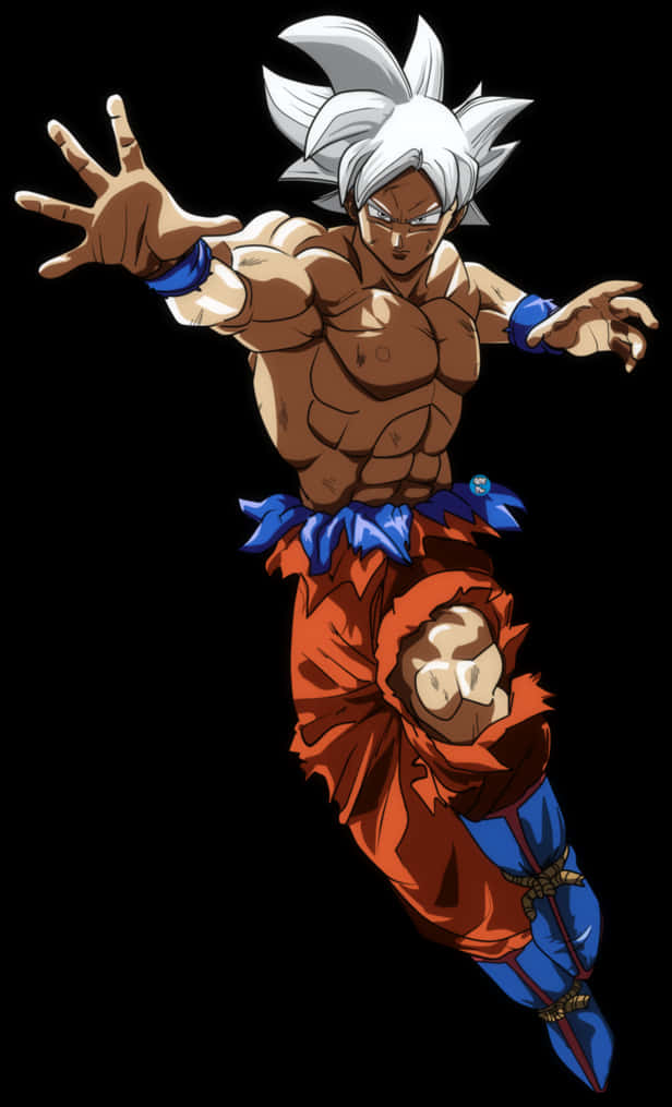 Ultra Instinct Goku Action Pose PNG Image