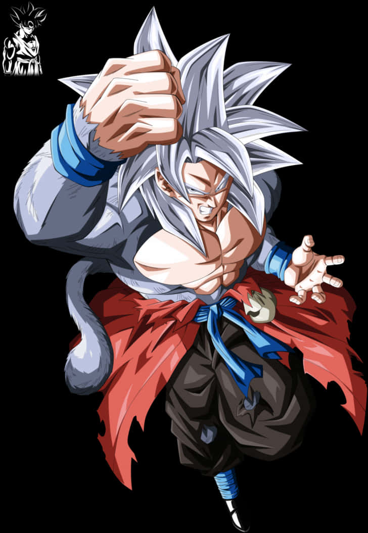 Ultra Instinct Goku Power Stance PNG Image