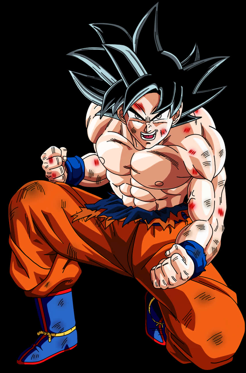 Ultra Instinct Goku Readyfor Battle PNG Image