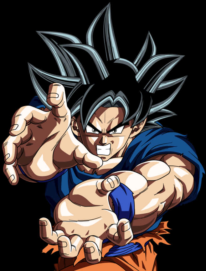 Ultra Instinct Goku Readyfor Battle PNG Image