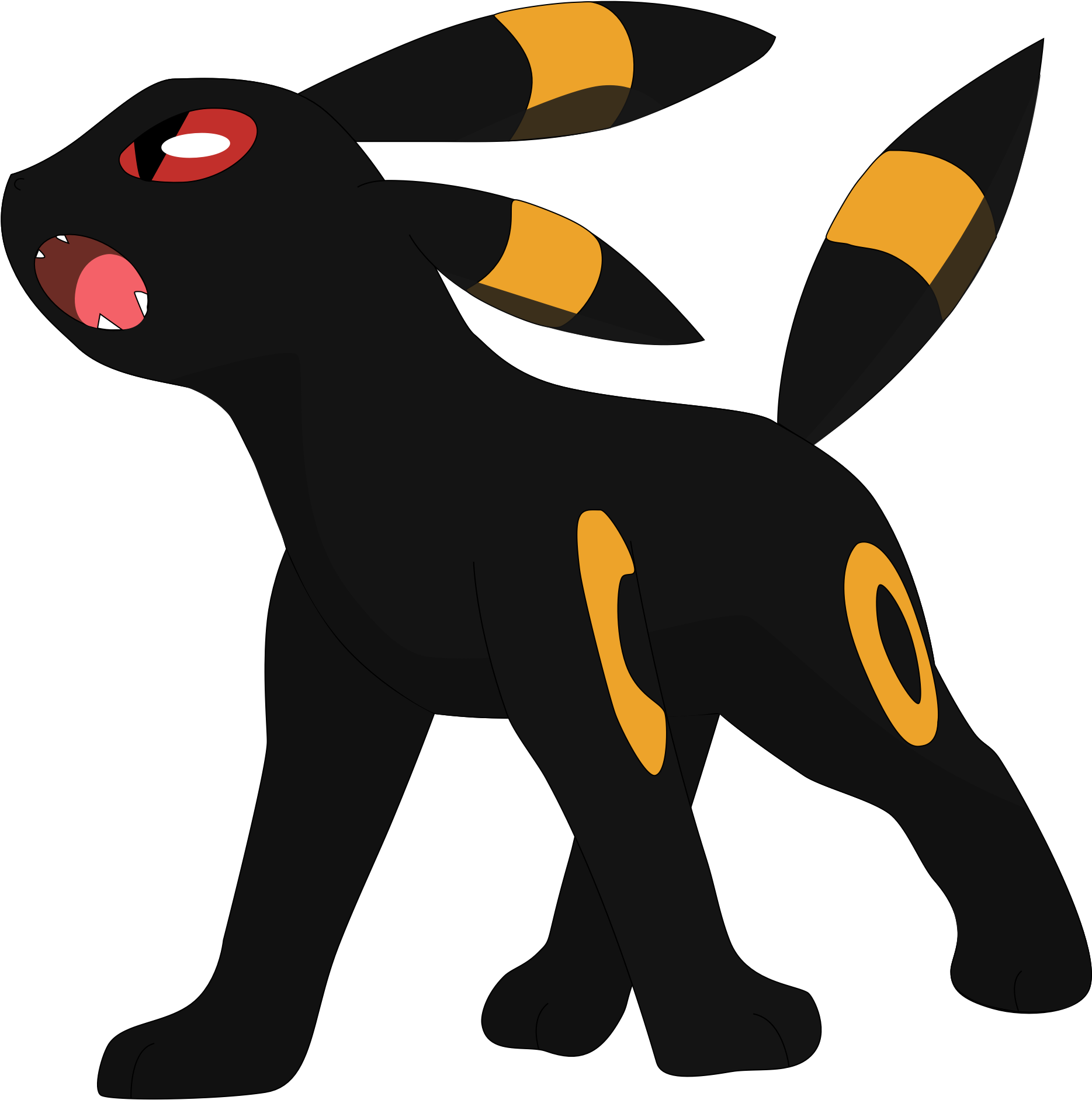 Umbreon Pokemon Illustration PNG Image