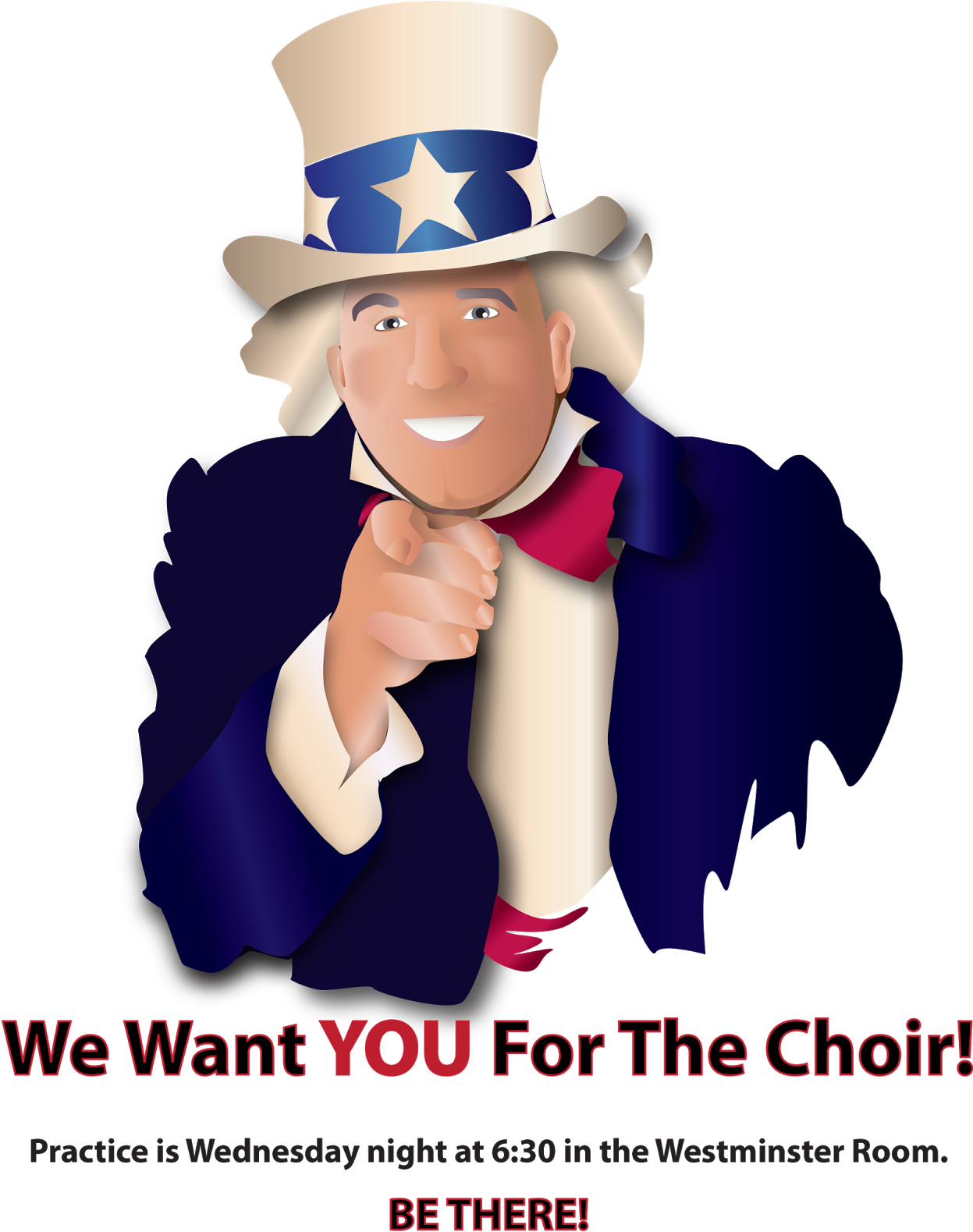 Uncle Sam Choir Recruitment PNG Image