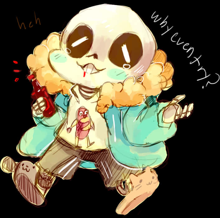 Undertale Sans Relaxed Pose PNG Image