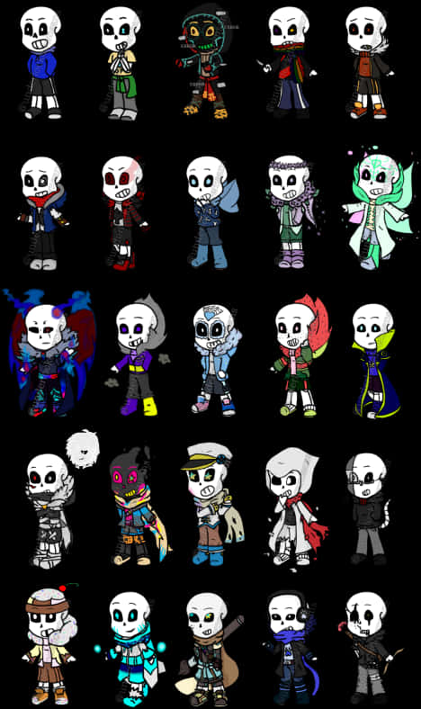 Undertale_ Sans_ Variants_ Collection PNG Image