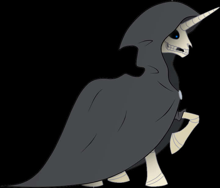 Unicorn Grim Reaper Cartoon PNG Image