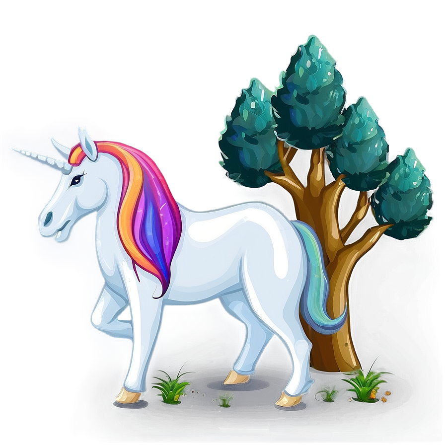 Unicorn In Forest Png Onn PNG Image