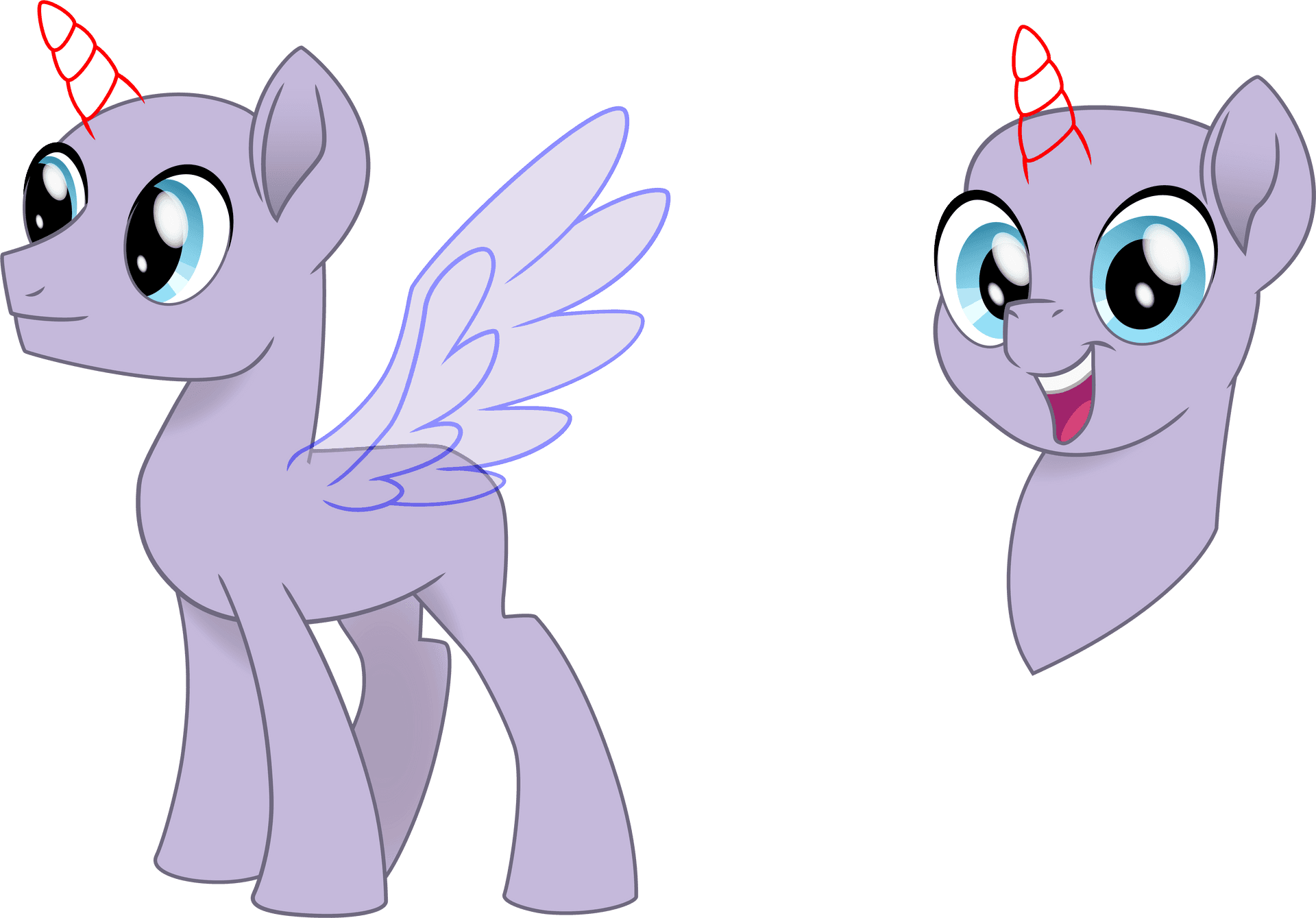 Unicorn Pegasus Pony Twins PNG Image