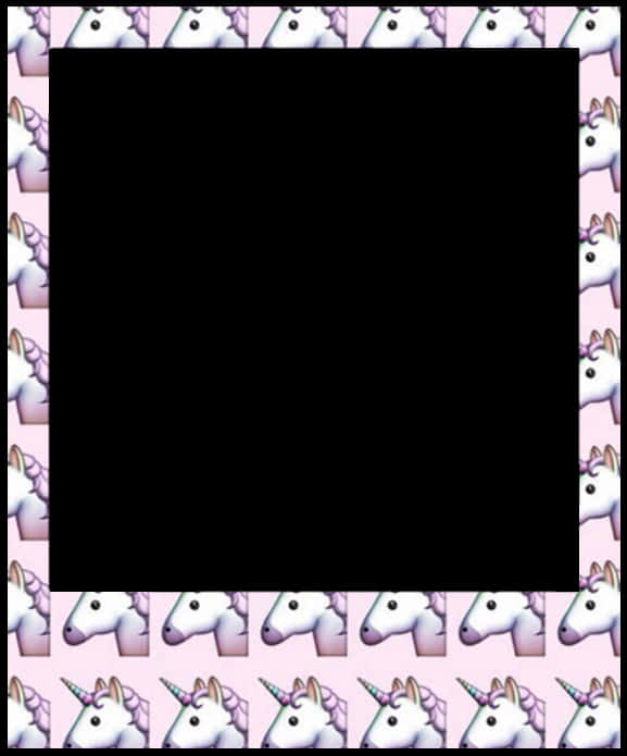 Unicorn Themed Polaroid Frame PNG Image